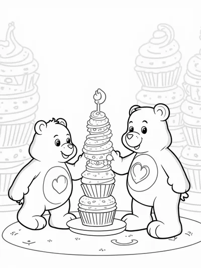 Care Bears baking giant cupcakes