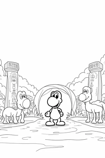 Yoshi in a desert oasis