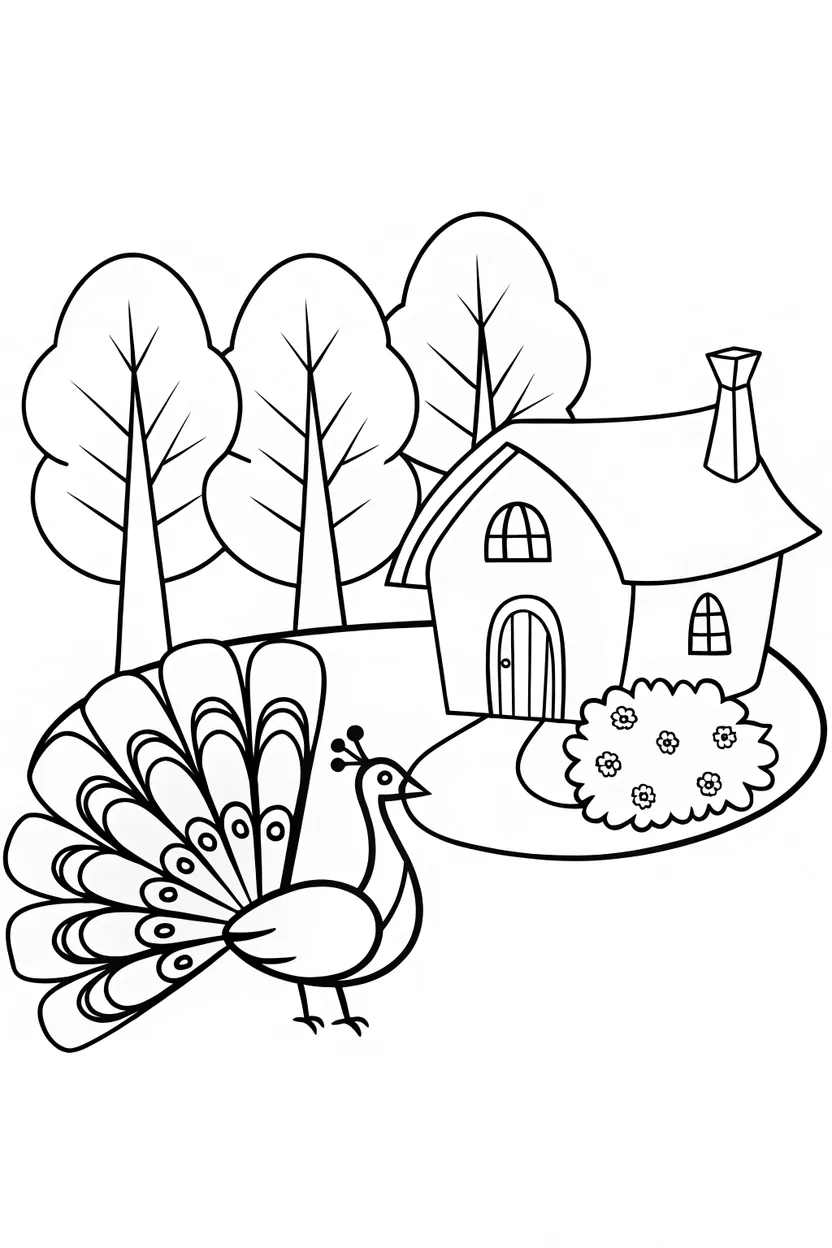 A simple style coloring page