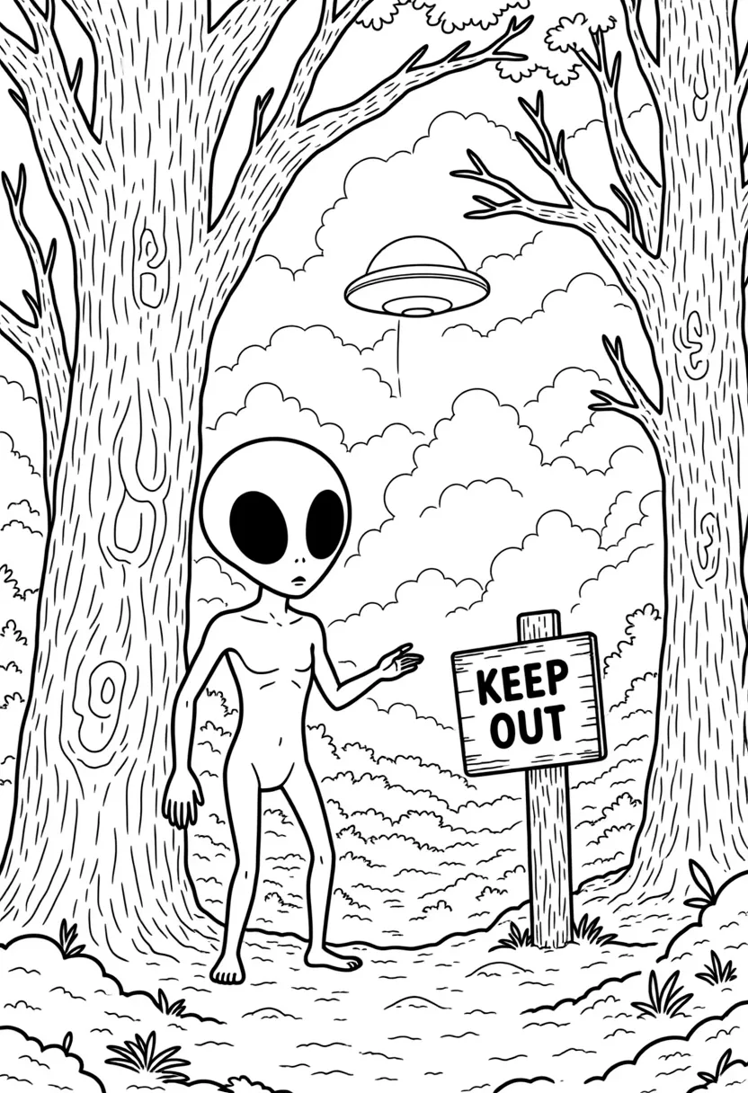 A ghibli style coloring page