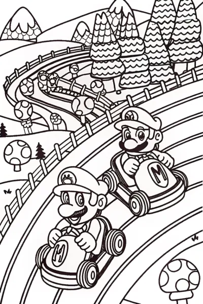 Mario and Luigi Racing in the Mushroom Kingdom!