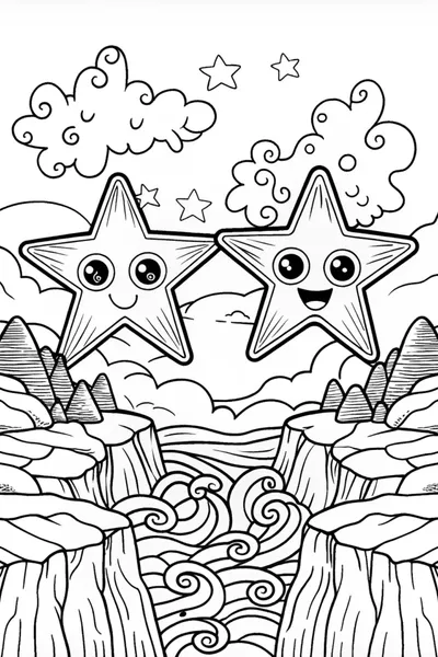 Cosmic Canyon Adventure Coloring Page