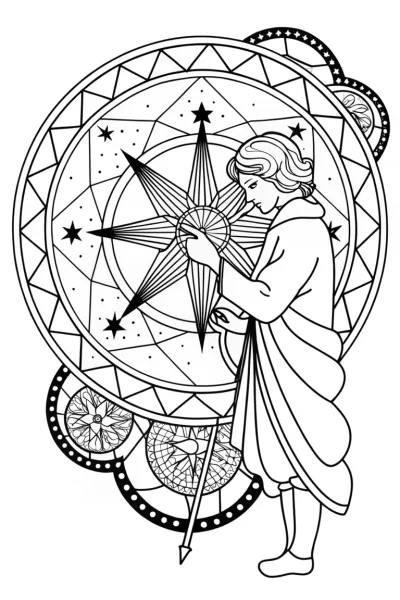 Champion crafting a celestial map
