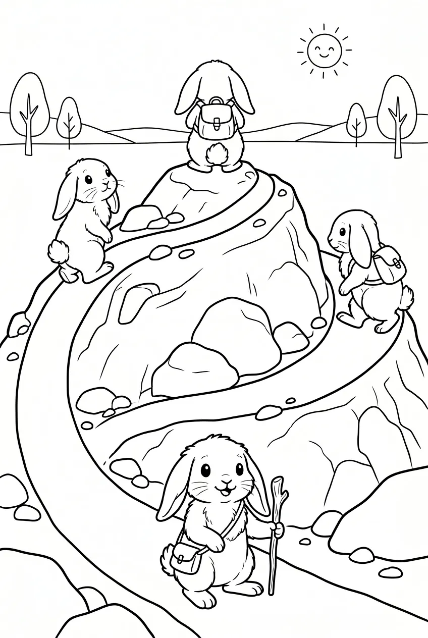Example coloring page for the 360-degree shot prompt