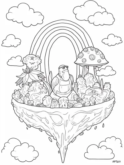 Rainbow floating island adventure