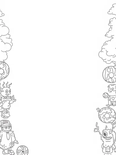 Monsters sports day coloring page