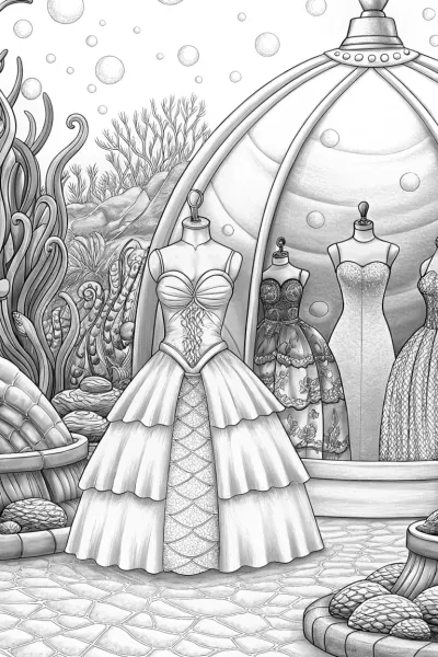 Little Mermaid underwater fashion bazaar
