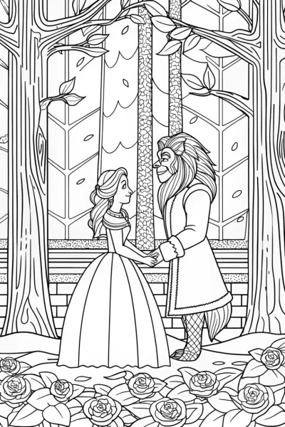 Belle and the Beast in the woods