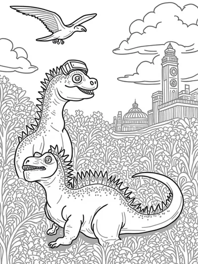 Stegosaurus in a dream world