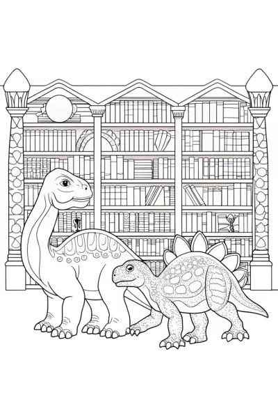 Dinosaurs at the ancient library