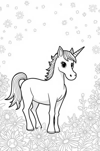 Unicorn in a magical garden