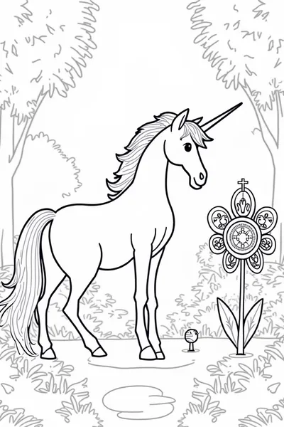 Unicorn discovering a time machine