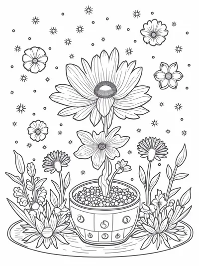 Flowers around a time capsule