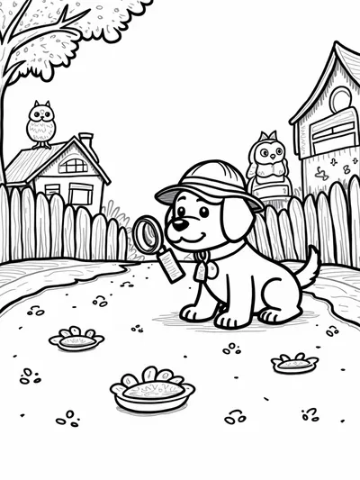 Puppy detective solving a mystery