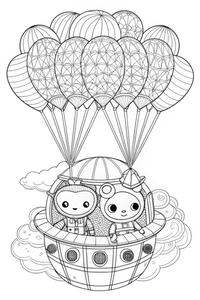 Octonauts rescuing with a balloon