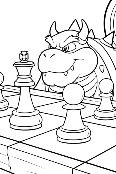 Bowser at a magical chess tournament