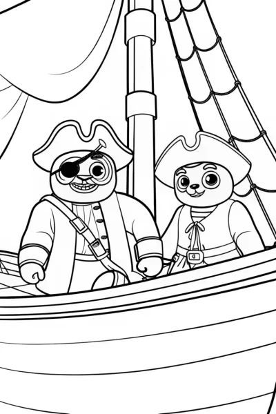 Gingerbread pirates on a ship
