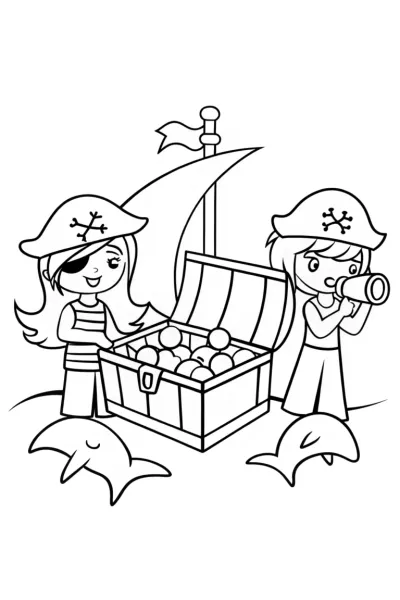 Bratz Dolls Treasure Hunt Coloring Page