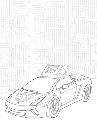 Lamborghini in the enchanted library