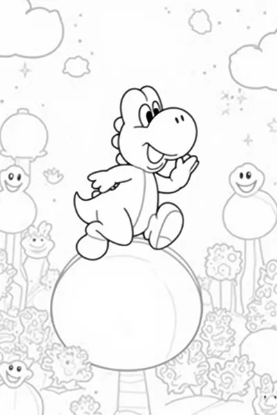Yoshi bouncing on a bubble