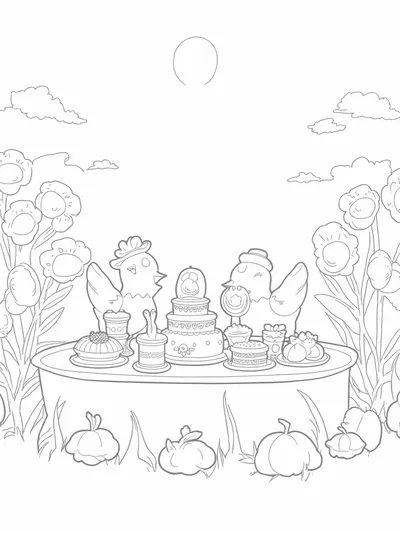 Birds celebrating Thanksgiving