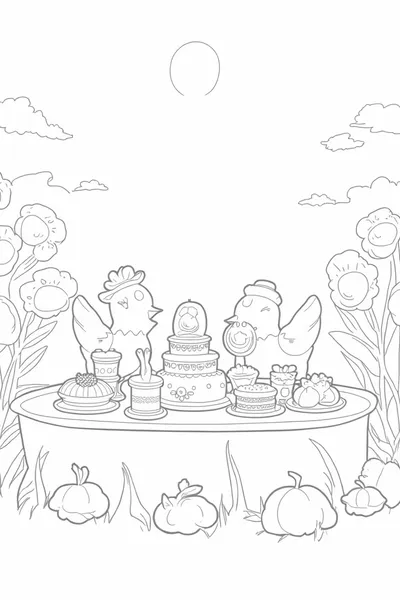 Birds celebrating Thanksgiving