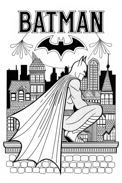 Batman Overlooking Gotham’s Skyline