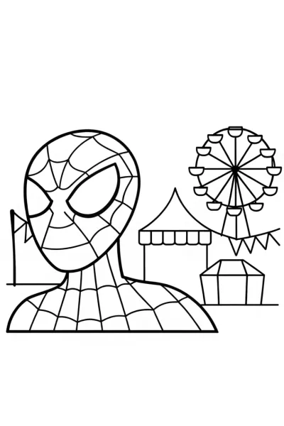 Spider-Man at the amusement park