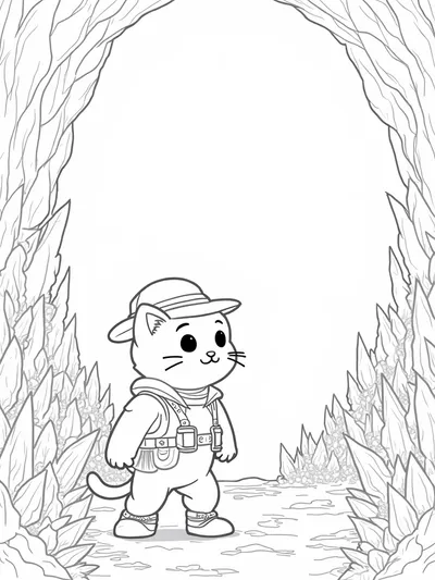 Crystal the cat in a crystal cave