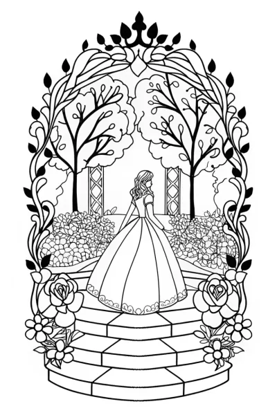 Belle exploring the Beast’s garden