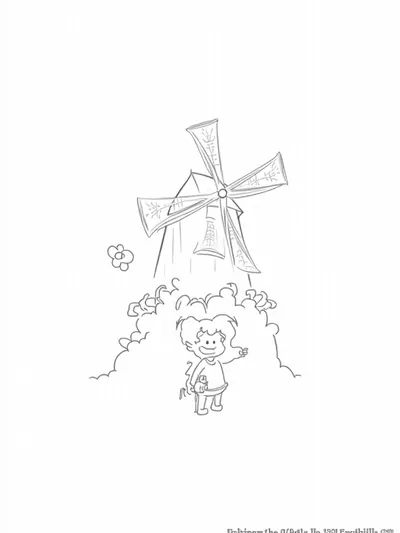 Wednesday Addams in a windmill