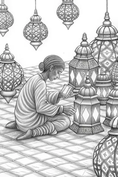 Butterfly artisan crafting lanterns