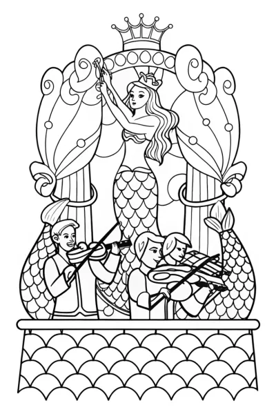 The Little Mermaid conducting an orchestra
