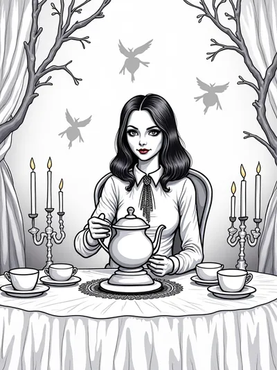 Wednesday Addams tea ceremony