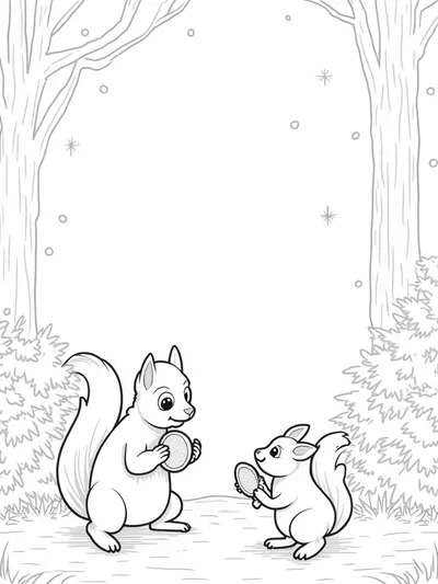 Squirrel and rabbit treasure hunt