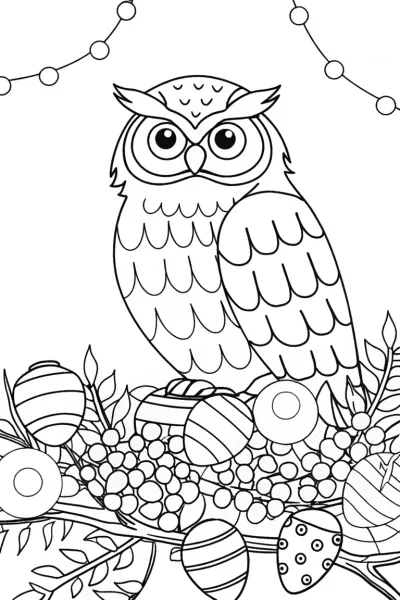 The Enchanted Easter Egg Forest Coloring Page