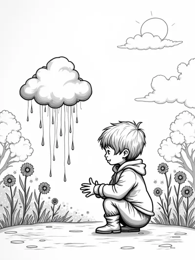 Child and cloud spirit in spring