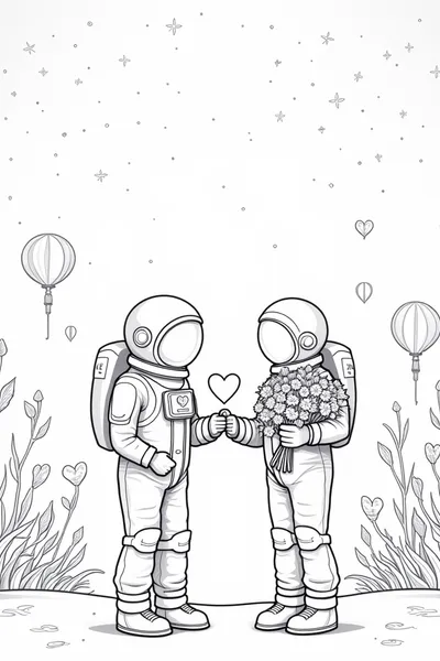 Astronauts celebrating love