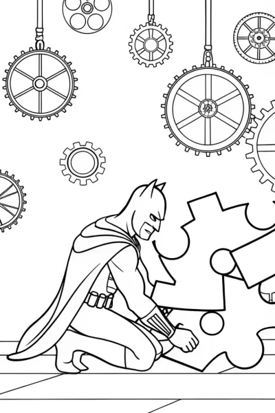 Batman and the Puzzle of Time Coloring Page