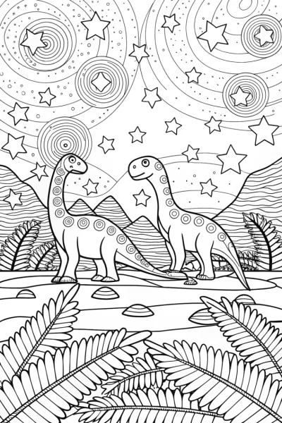 Dinosaurs observing the stars