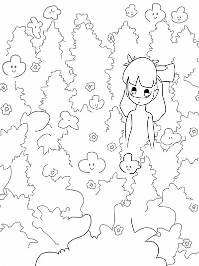 Kuromi in the garden maze