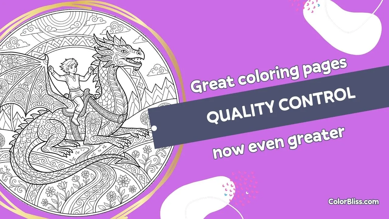 A coloring page of Get finer detail and longer text with high quality settings