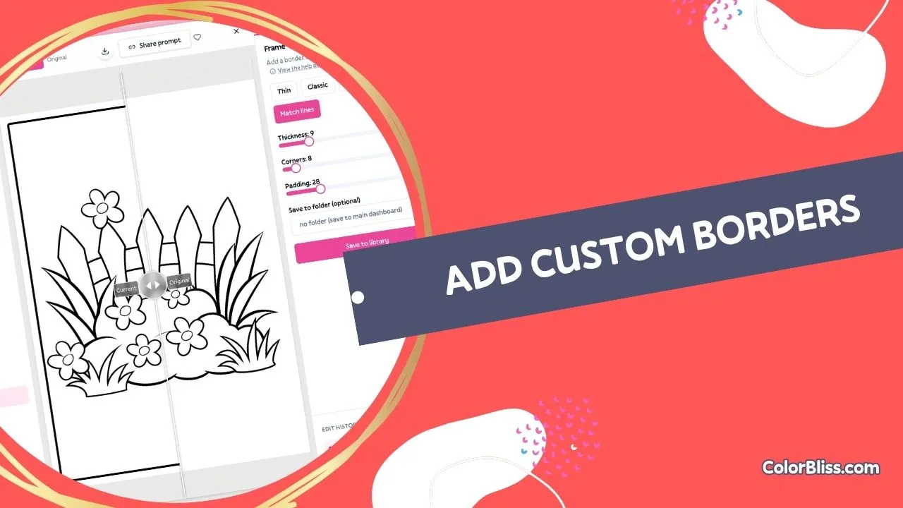 Add a border to any coloring page with frame