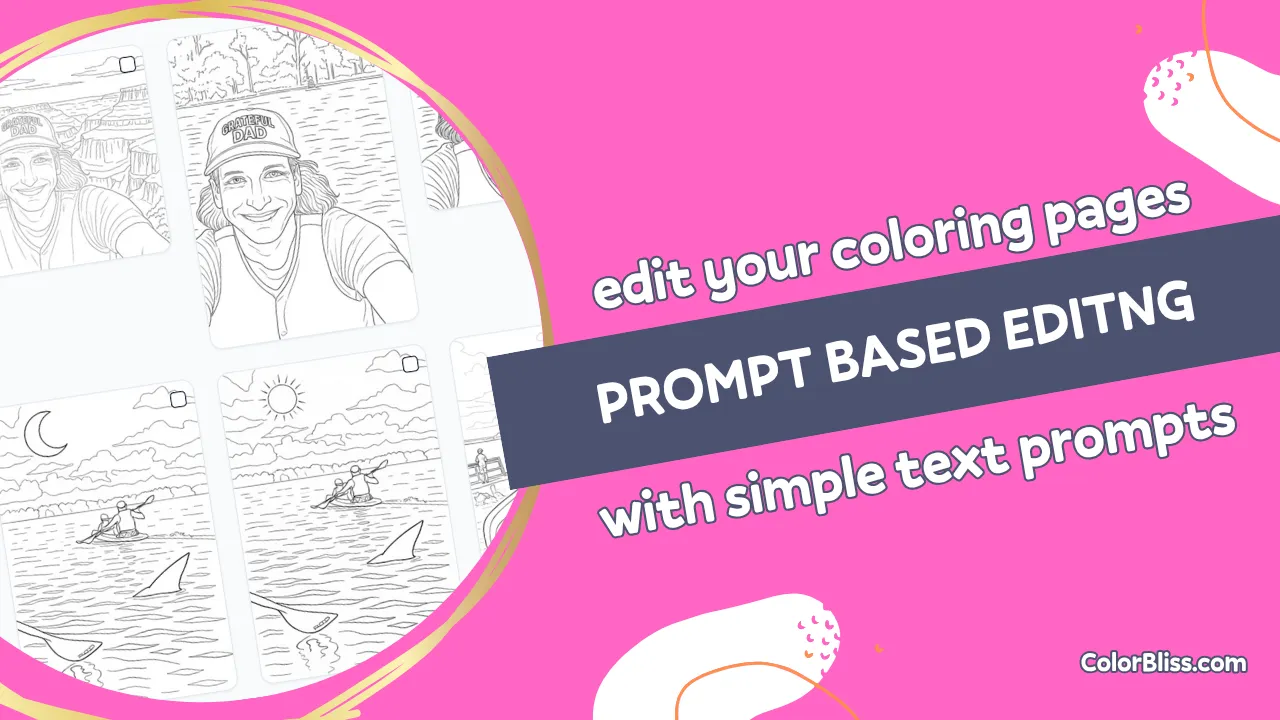 A coloring page of Simple prompt-based editing for coloring pages