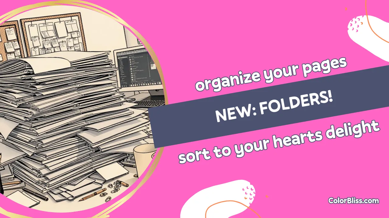 A coloring page of Organize Your Coloring Pages with Folders