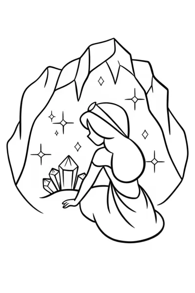 Jasmine exploring a crystal cavern