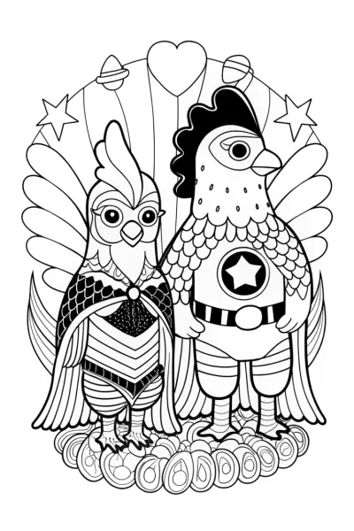 Chickens dressed as superheroes