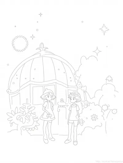 Anime gardeners in a greenhouse