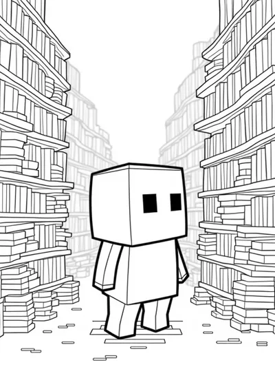 Creeper exploring a magical library