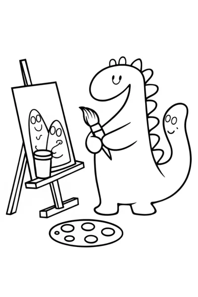 Godzilla’s Creative Studio Coloring Page